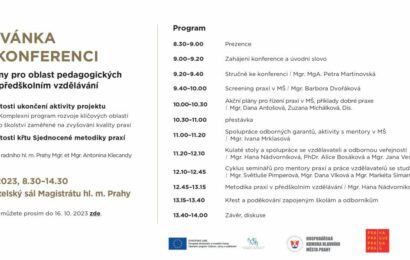 POZVÁNKANA NA KONFERENCI: Platformy pro oblast pedagogických praxí v předškolním vzdělávání (čtvrtek 19. 10. od 8.30 – 14.30)