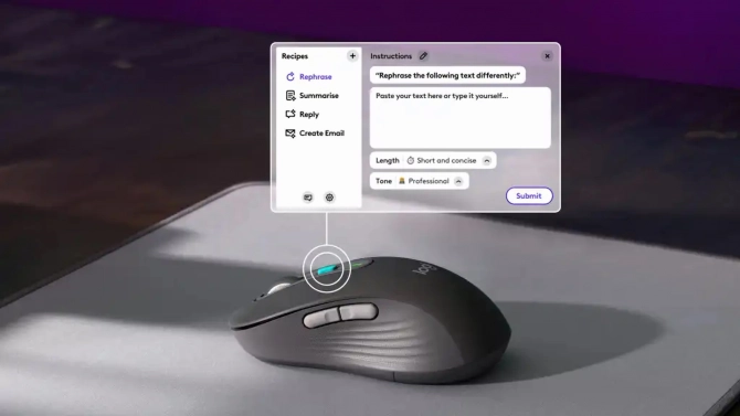 Logitech má první myš s vyhrazeným tlačítkem pro vyvolání umělé inteligence