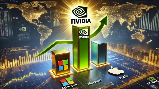 Nvidia přeskočila Microsoft a s hodnotou 3,335 trilionu dolarů se stala nejhodnotnější společností na světě