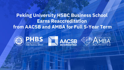 Peking University HSBC Business School reakreditována prostřednictvím AACSB a AMBA na maximální pětileté období